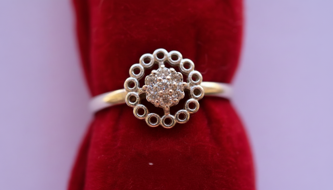 Anel com design em formato de flor