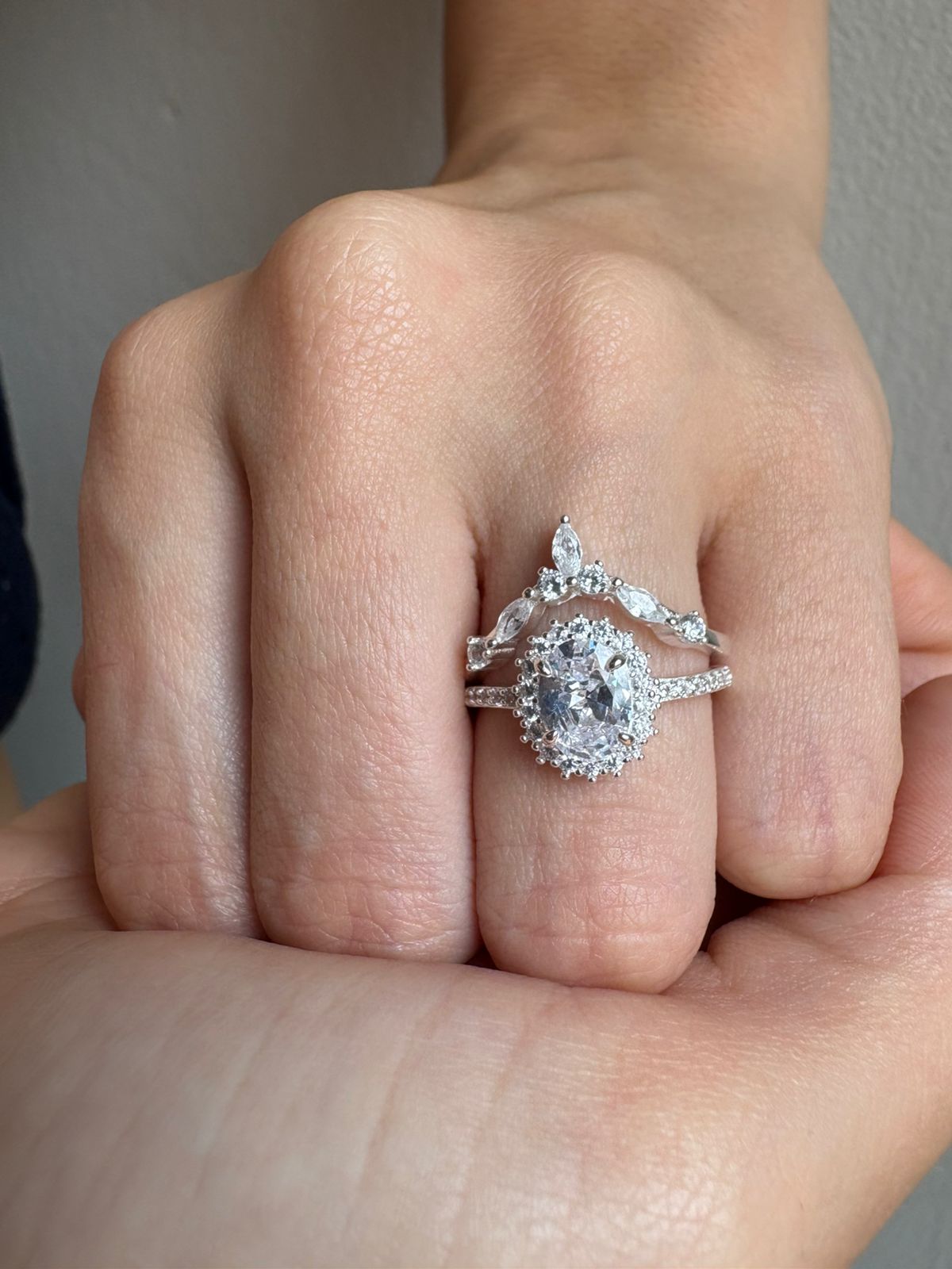 Anel duplo coroa de princesa