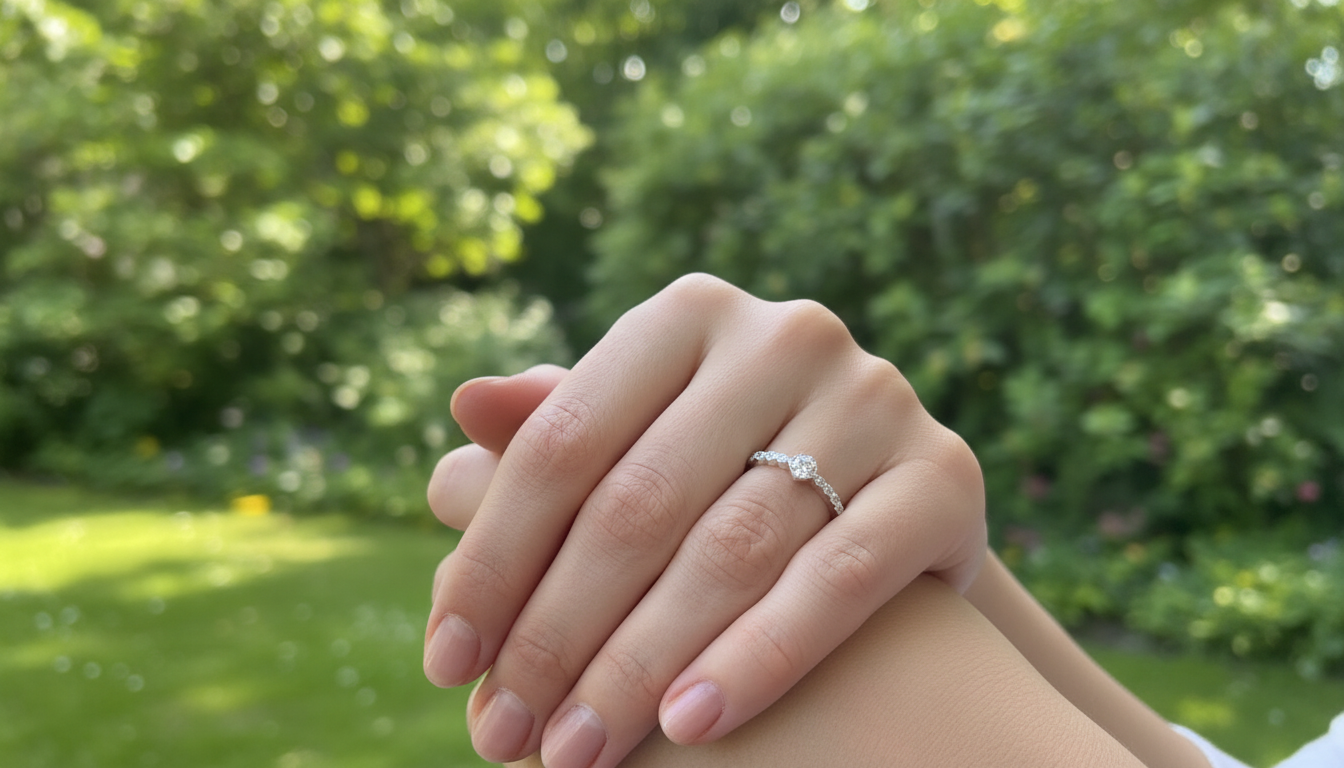 Anel de prata e zircônias