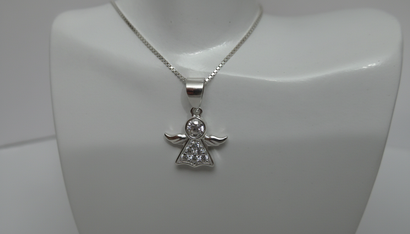 Colar Pingente Anjo Prata