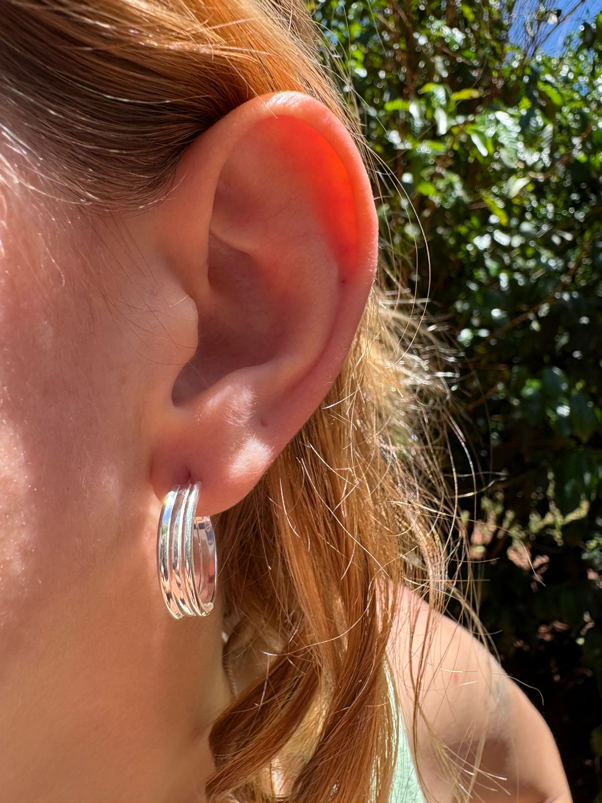 Brinco de prata argolado