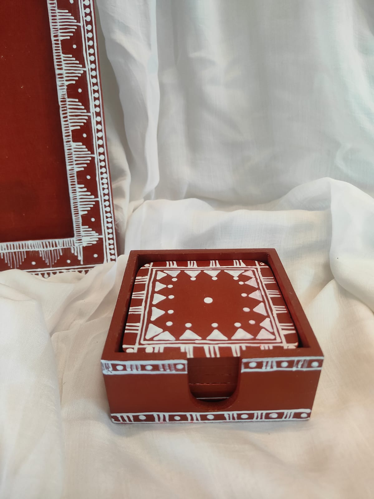 Handcrafted Terracotta Coaster Set | Aipen Art | Uttrakhand Traditional Art