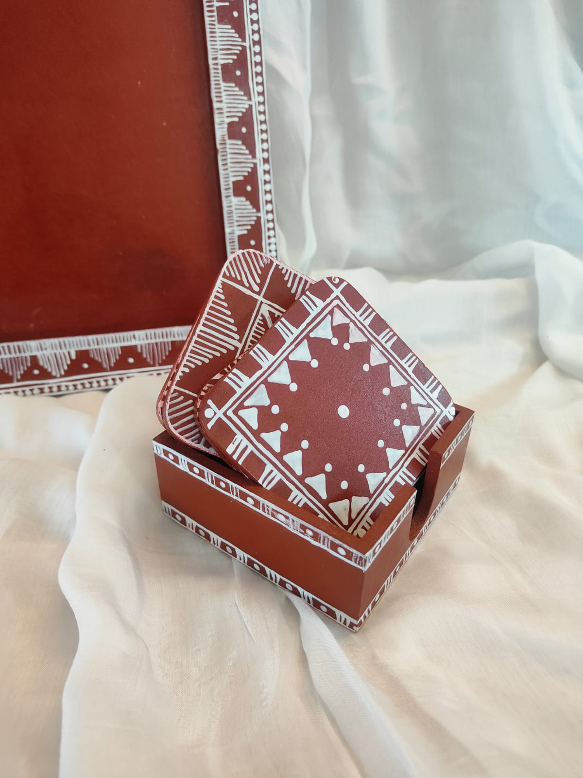 Handcrafted Terracotta Coaster Set | Aipen Art | Uttrakhand Traditional Art