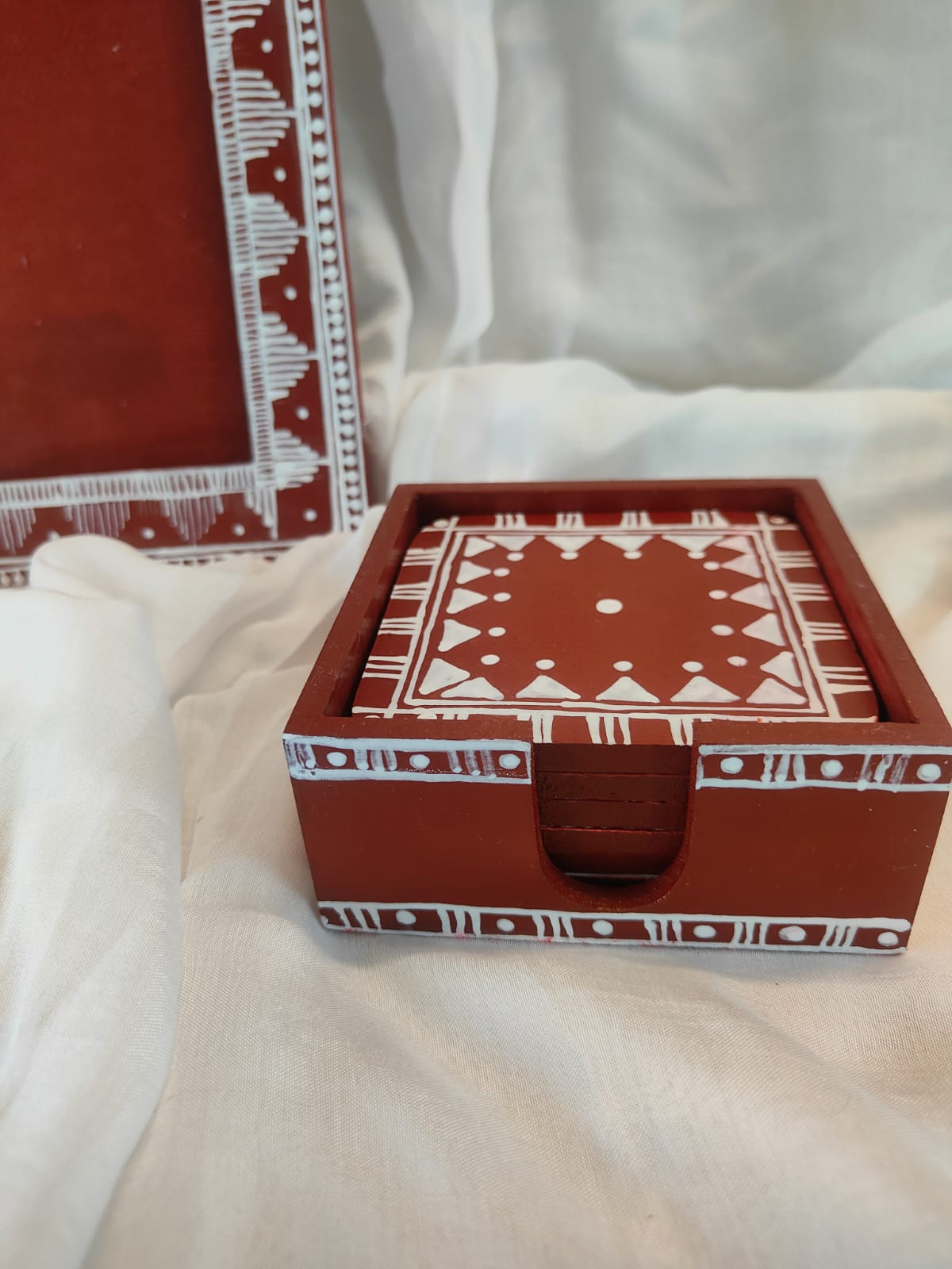 Handcrafted Terracotta Coaster Set | Aipen Art | Uttrakhand Traditional Art