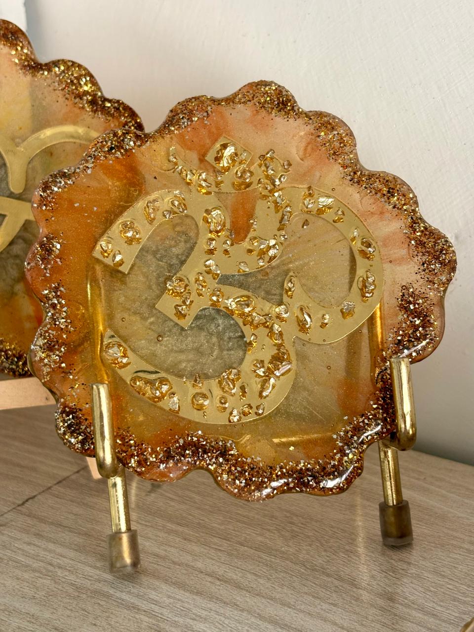 Handmade Resin Om Symbol Plate