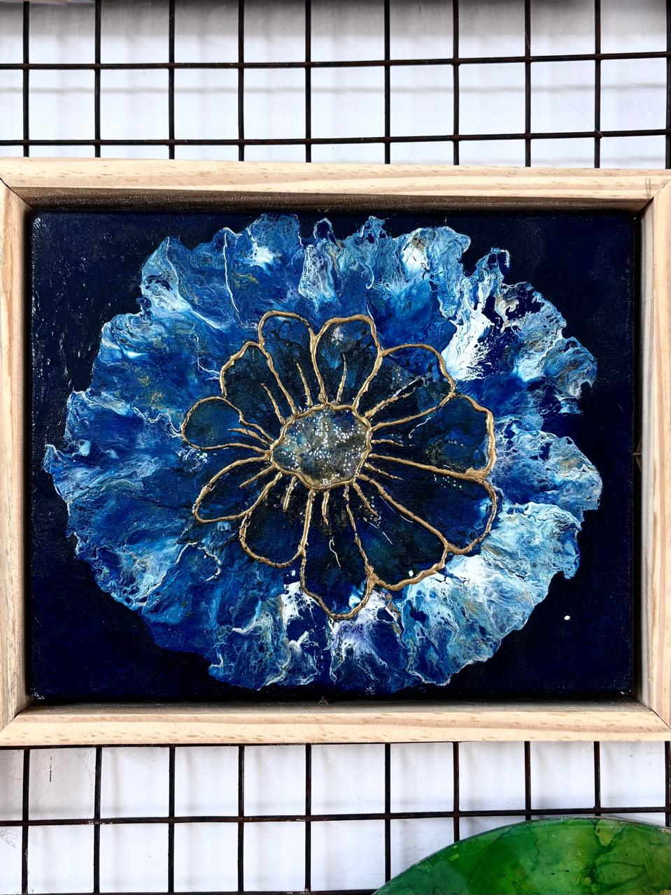 Blue Abstract Floral Painting