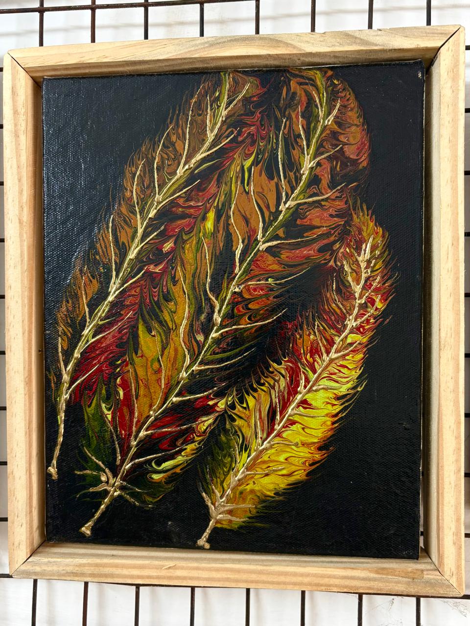 Hand-painted Feather Artwork