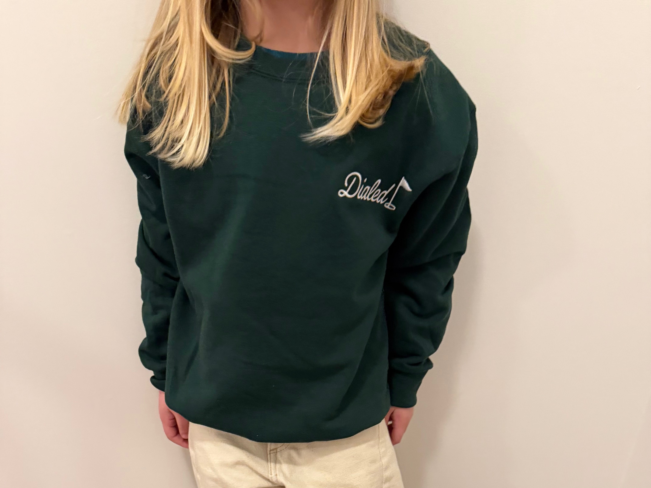 Youth "Dialed" Crewneck - Forest Green