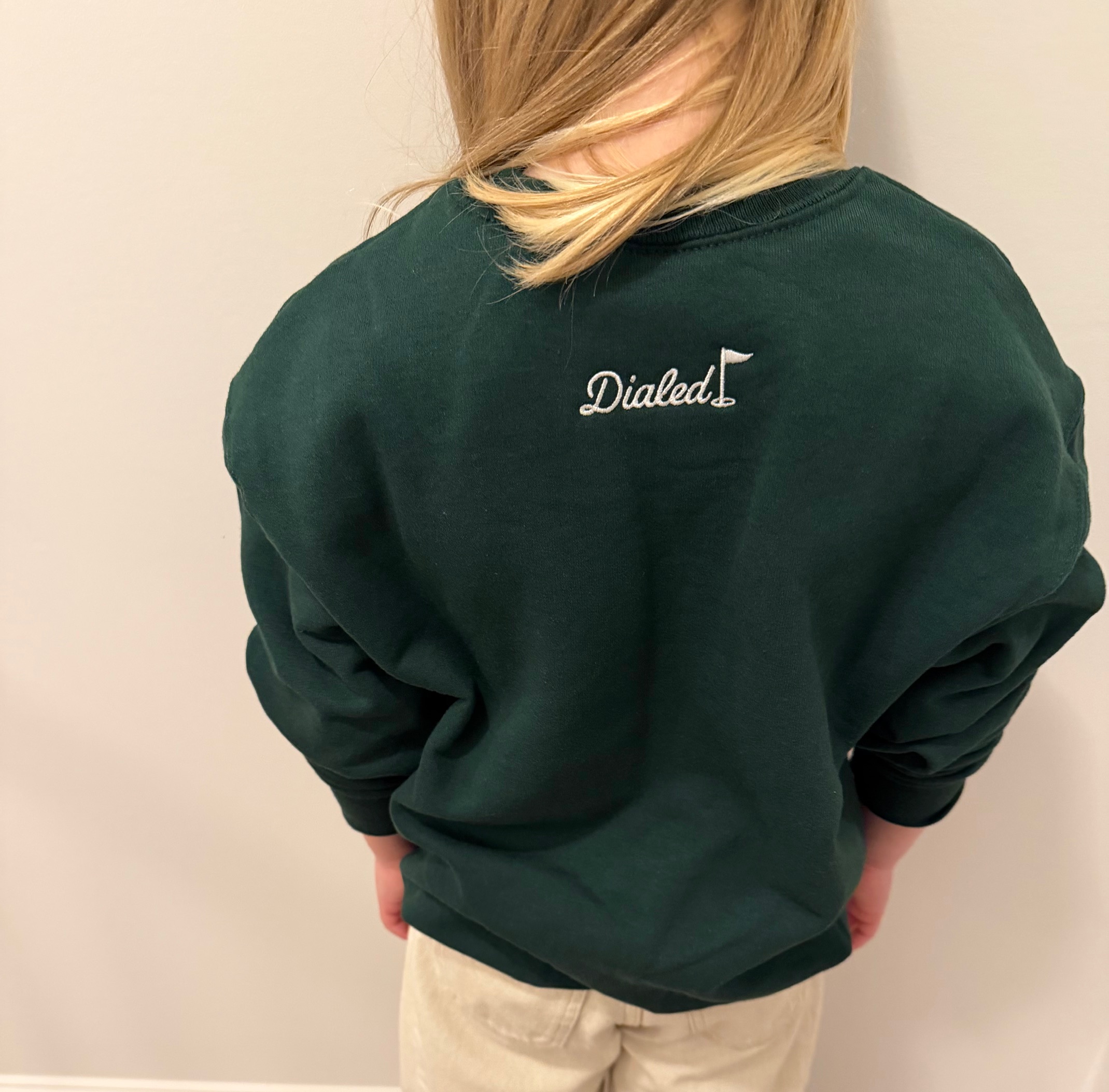 Youth "Dialed" Crewneck - Forest Green