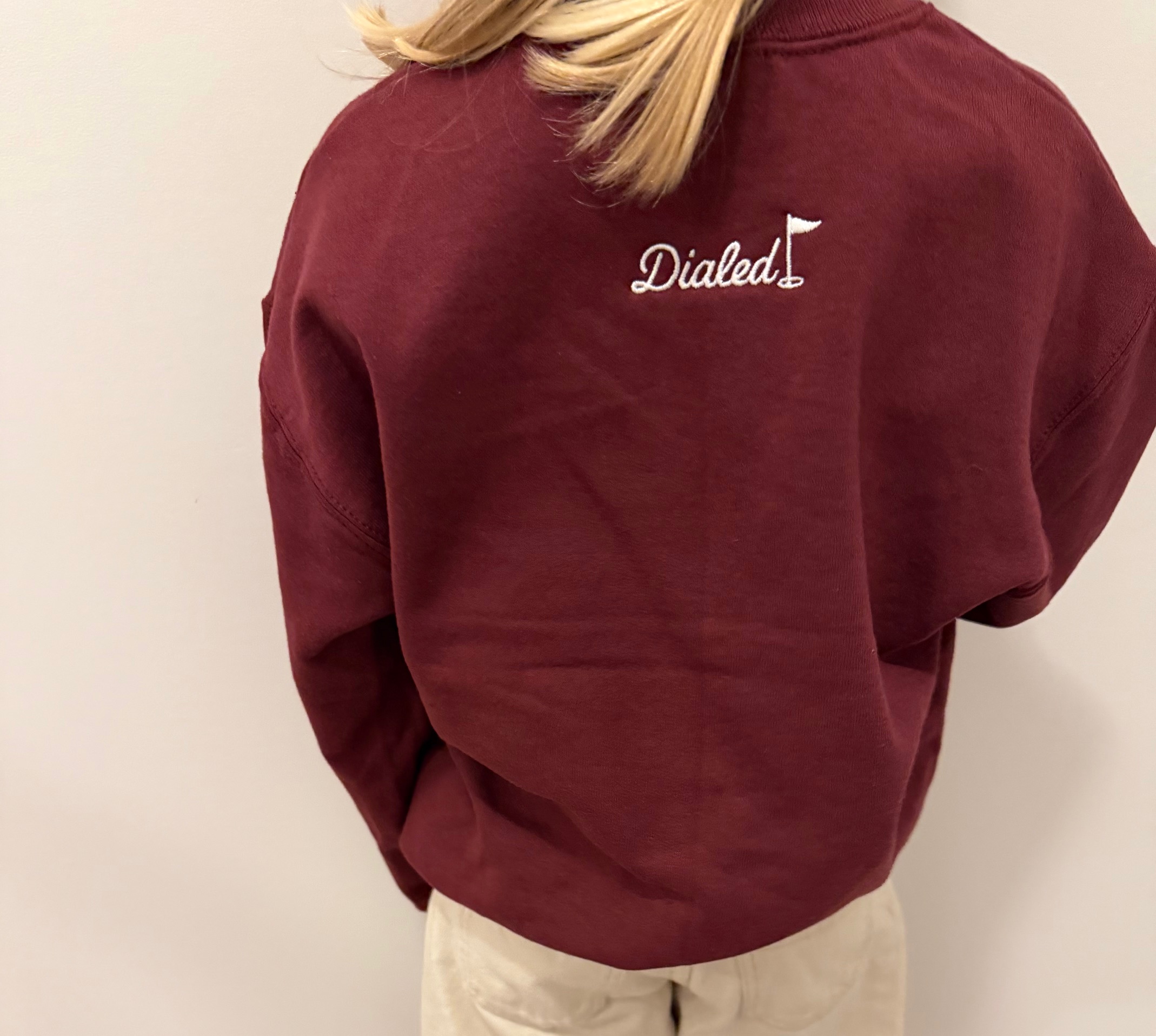 Youth "Dialed" Crewneck - Maroon