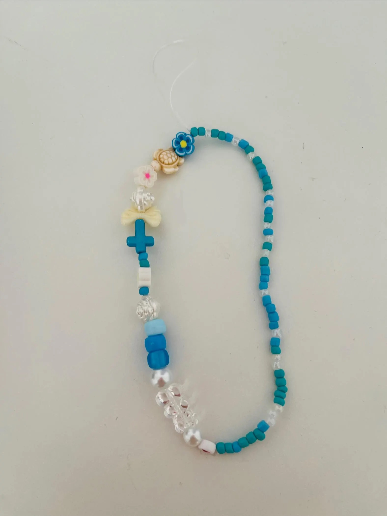 Ocean Seed Bead Phone Charm