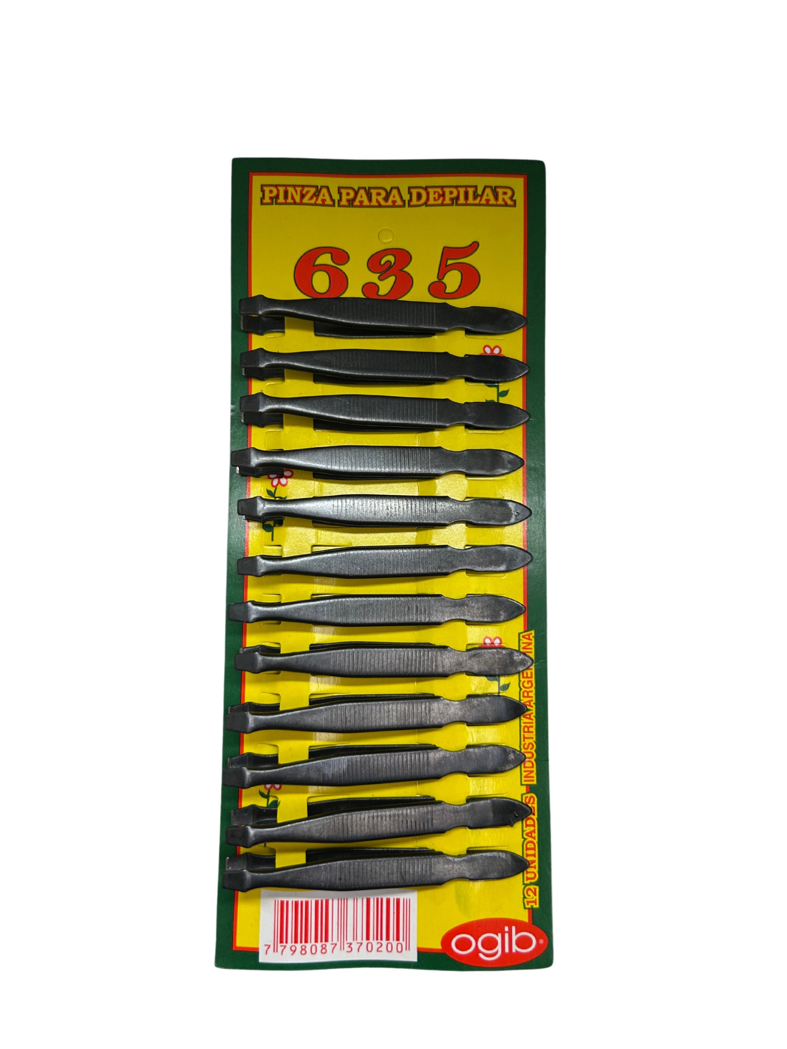 PINZA DEPILAR X12 HUECA NEGRA