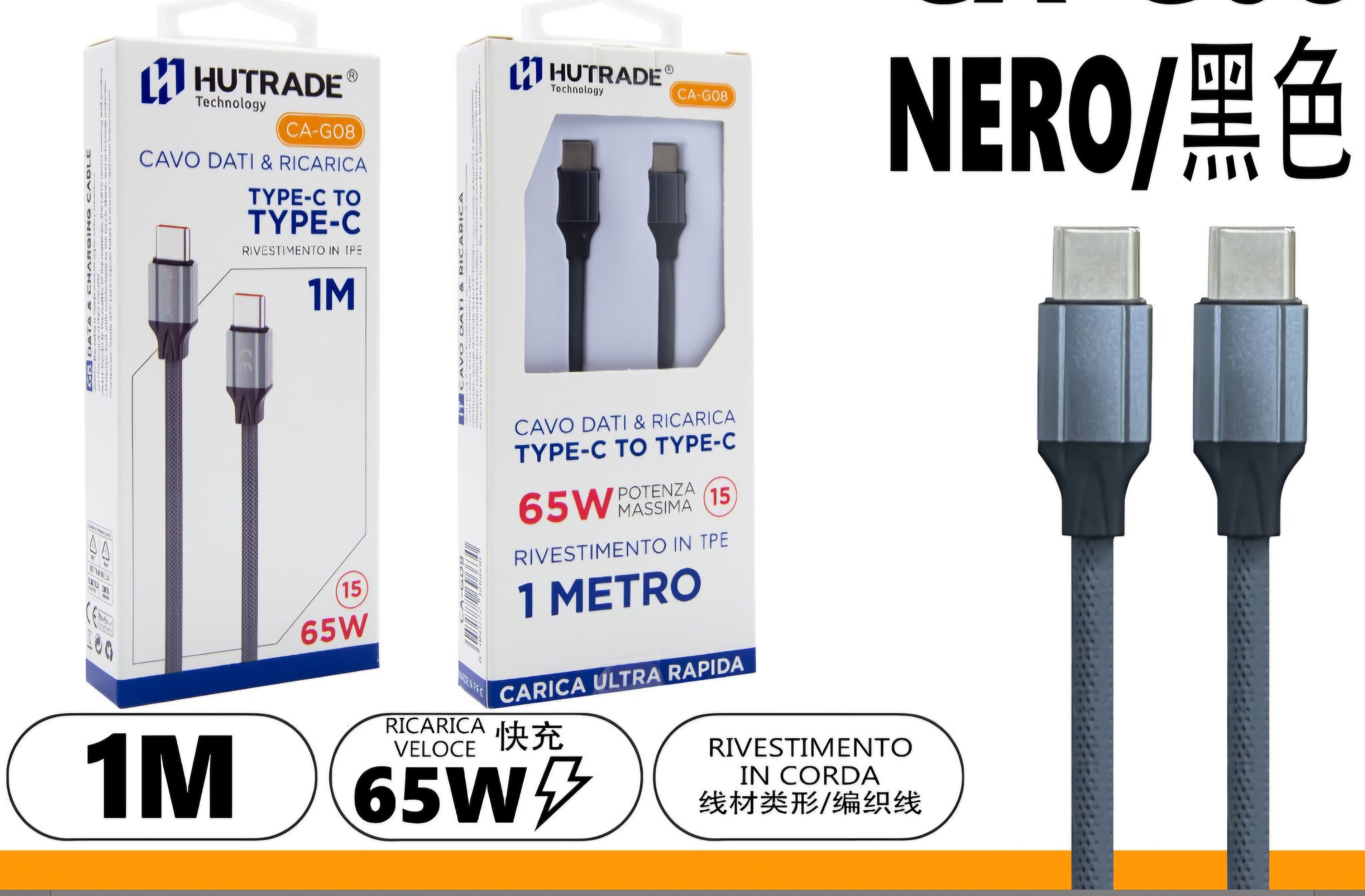 Cavo da Type-C a Type-C 1m/2m/3m