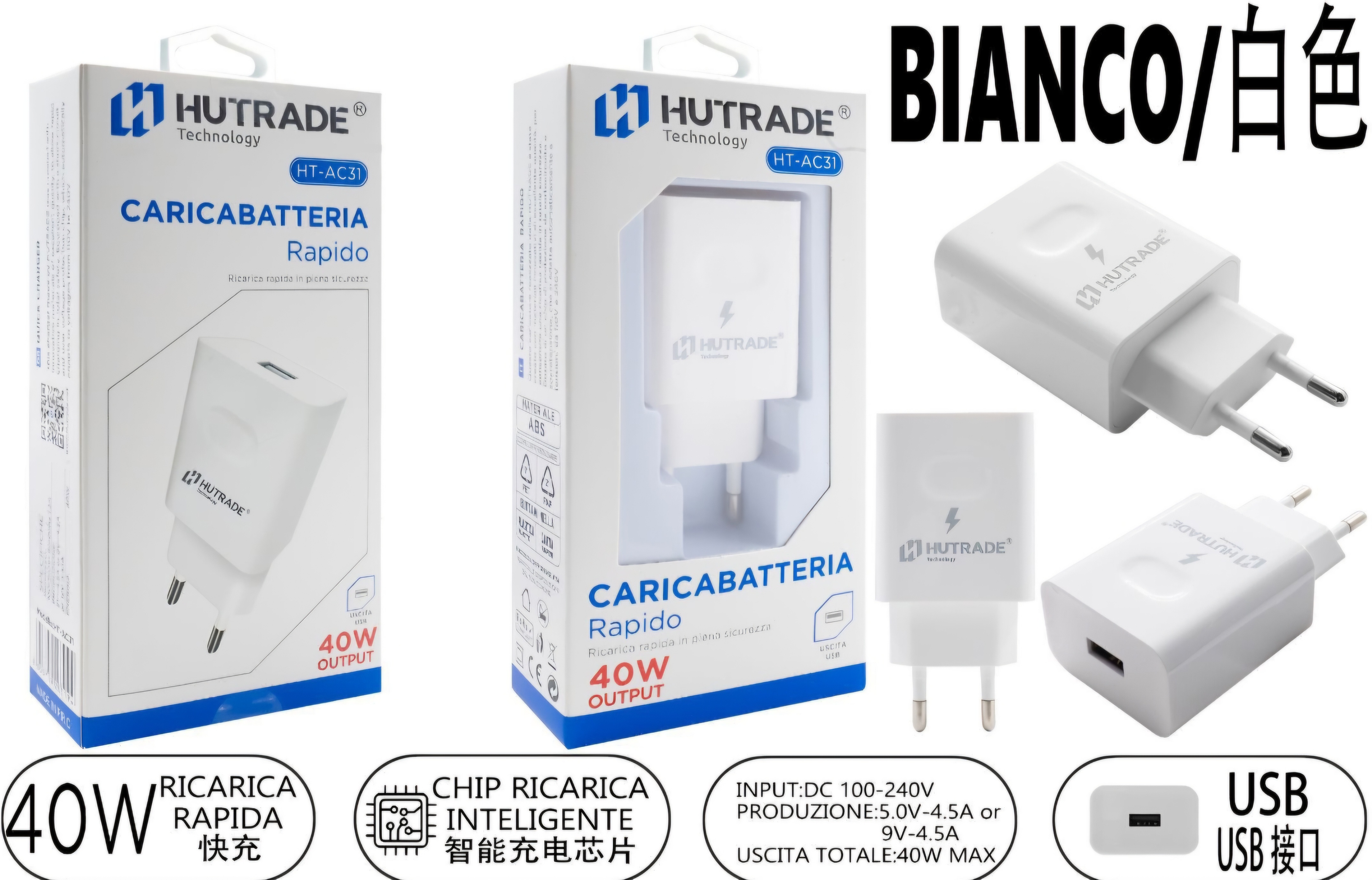 Caricabatteria uscita usb 40w