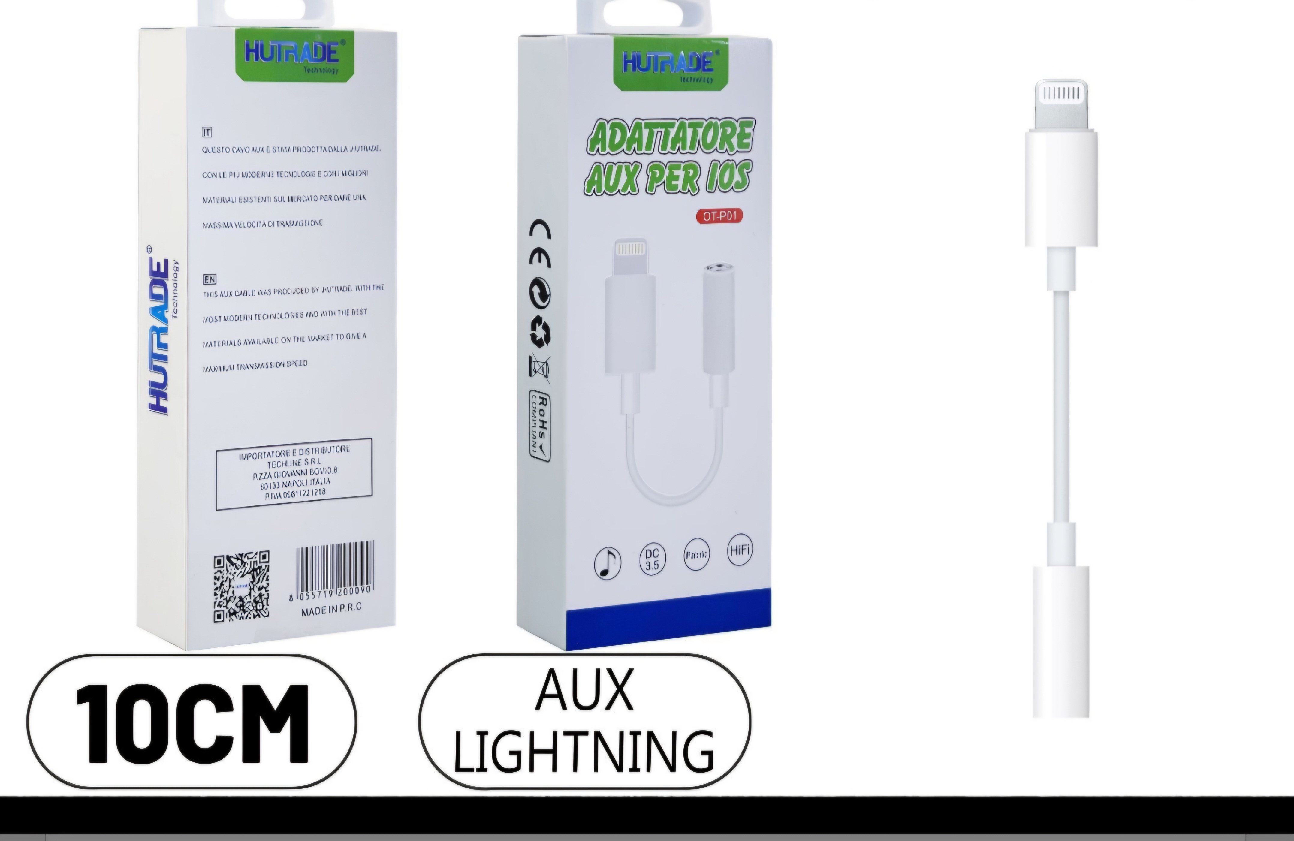 Adattatore Lightning maschio ad aux  3,5mm femmina