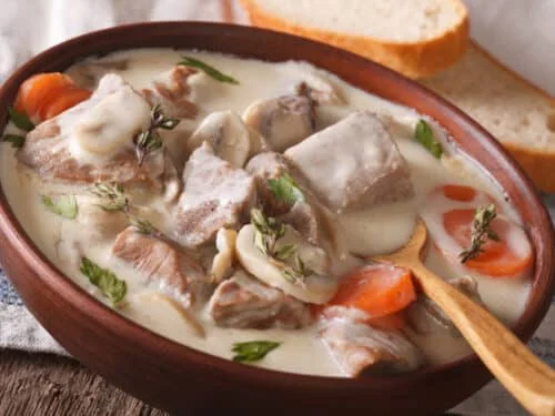 Blanquette de Veau & Gratin de Butternut, Panais, Châtaignes aux Pommes de terre