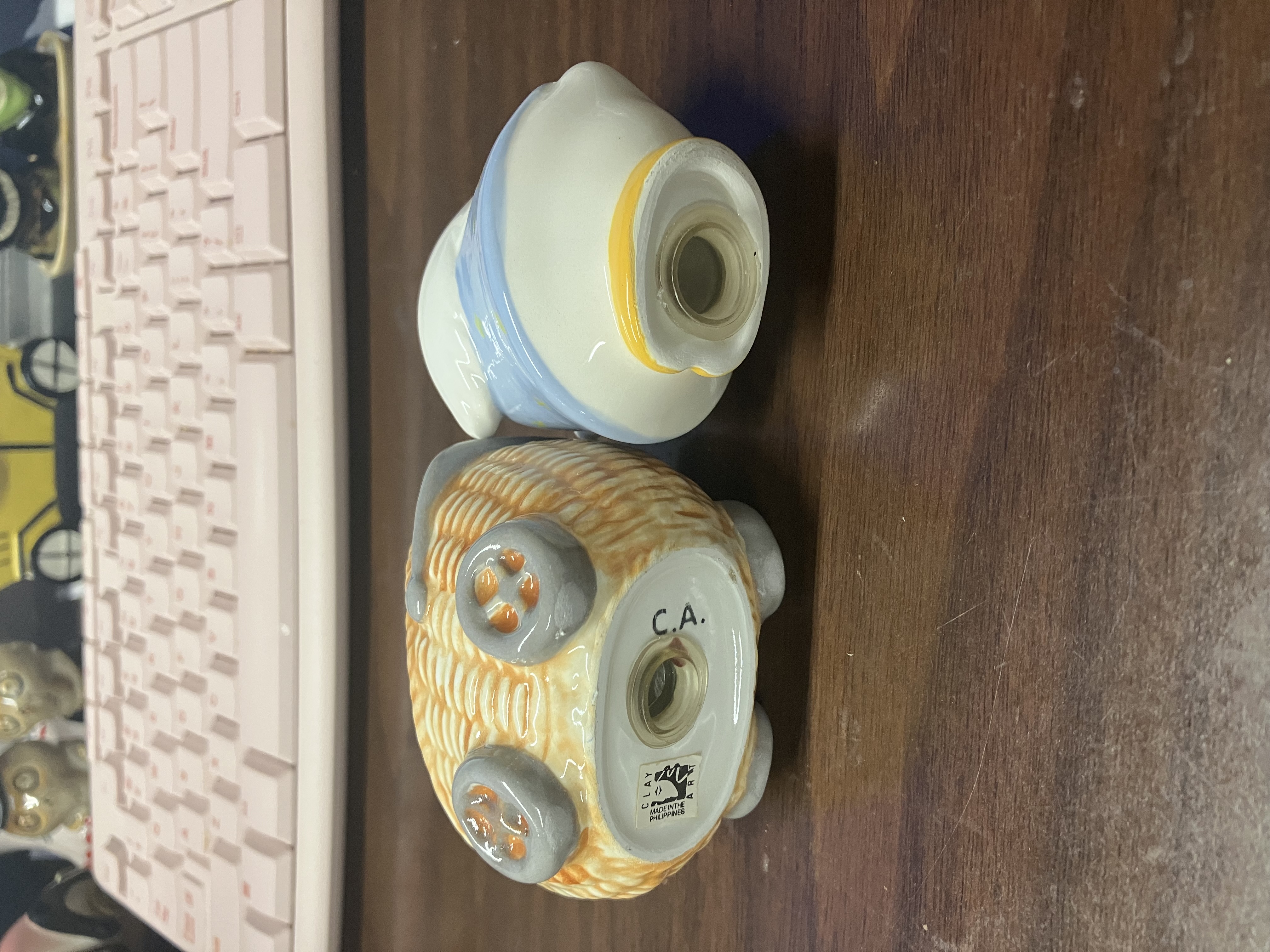 Antropomorphic Hen Pushing Baby Buggy with 3 Baby Chicks Salt & Pepper Shaker Set