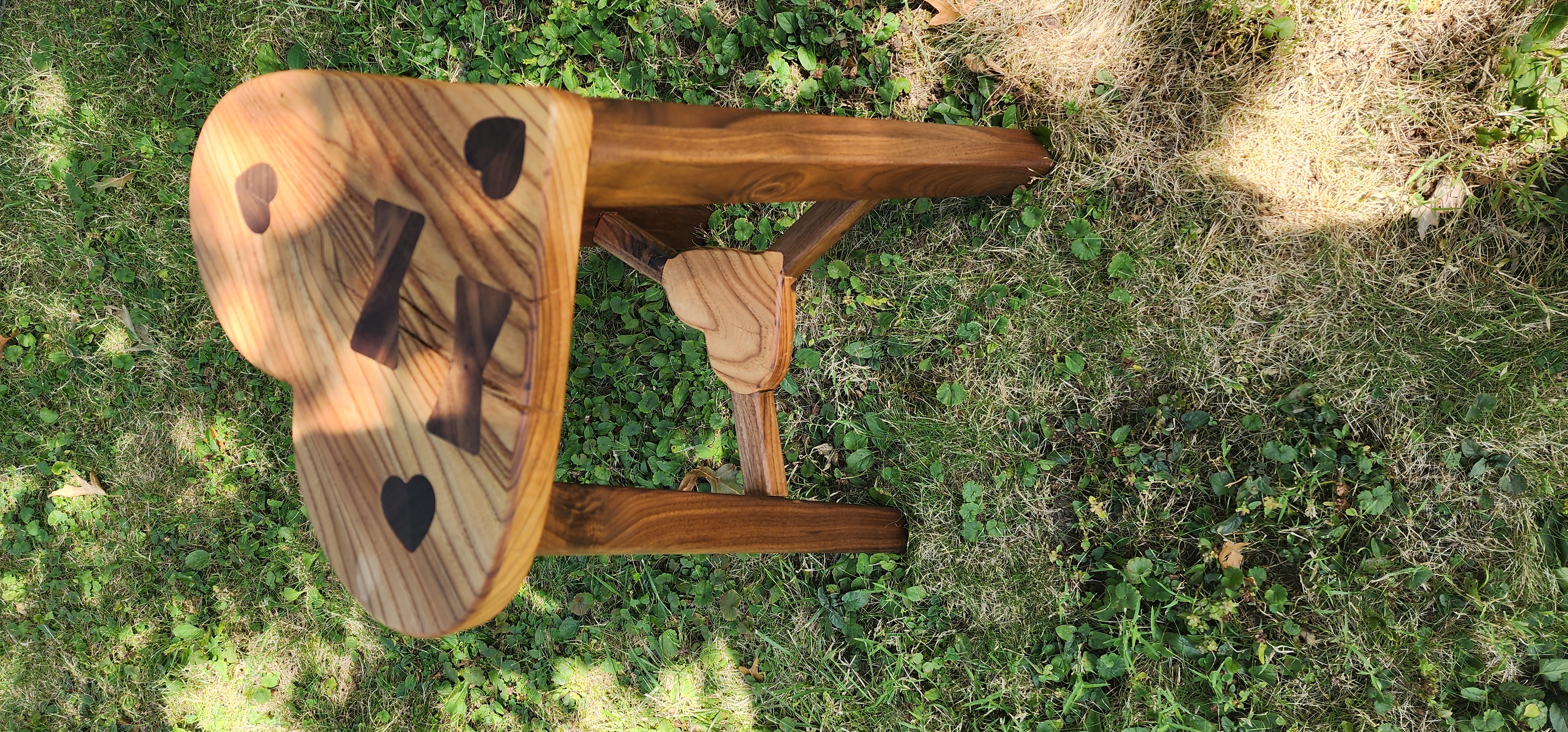 Handcrafted Wooden Heart Stool