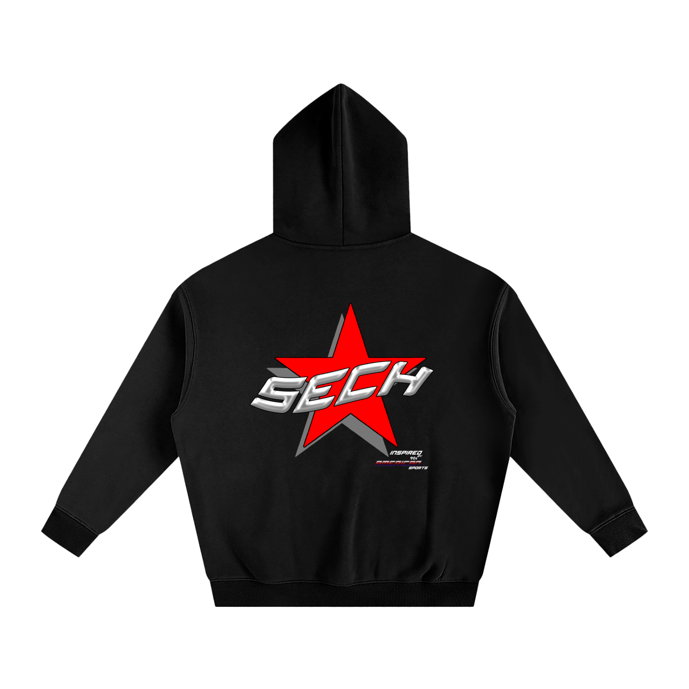 THE 90'S VINTAGE HOODIE - BLACK/RED
