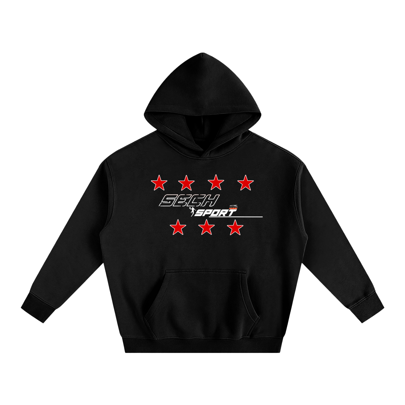 THE 90'S VINTAGE HOODIE - BLACK/RED