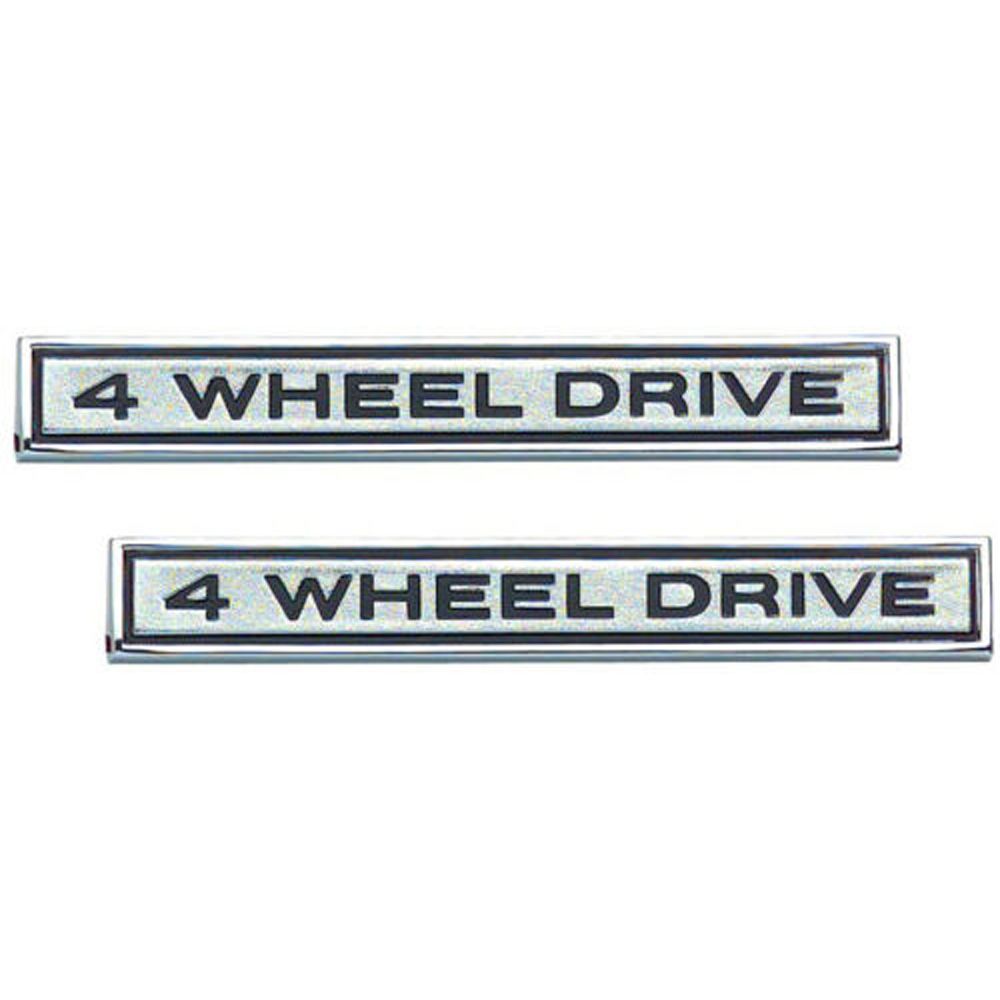 Par de emblemas de guardafango “Custom/20” con sujetadores para Chevrolet C10 1969–1970