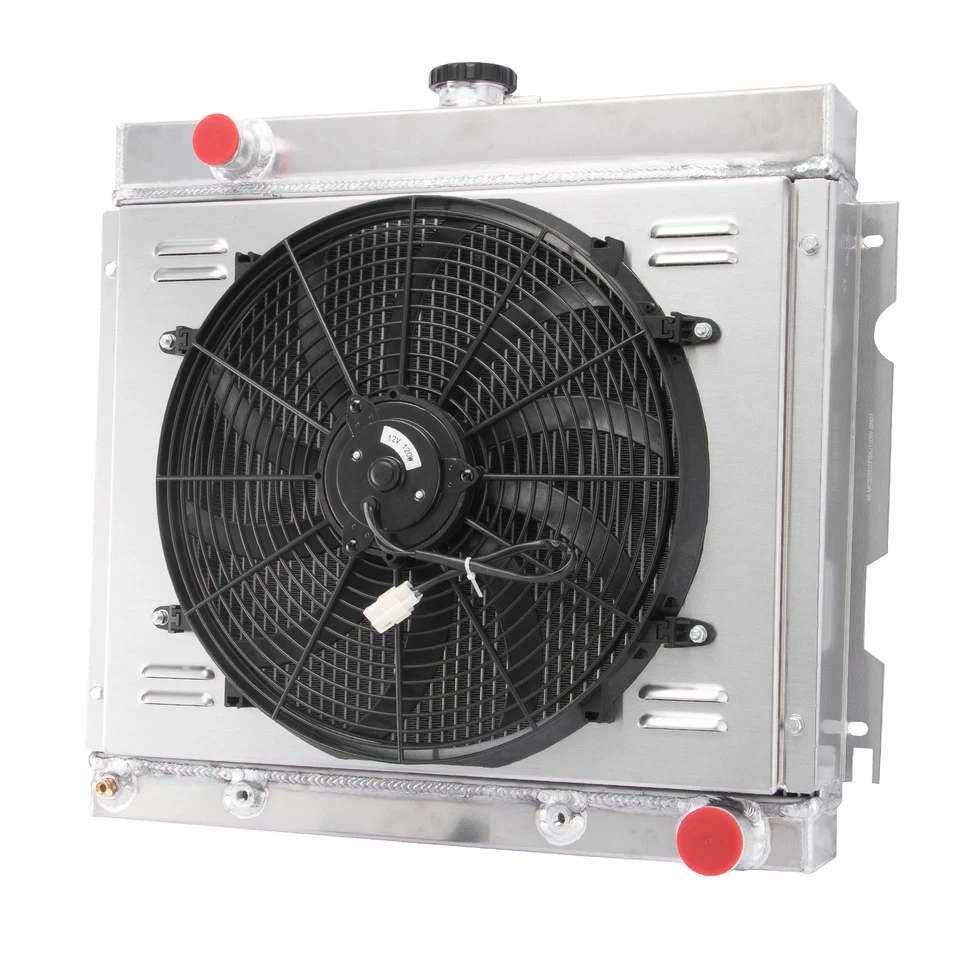 Radiador de 3 Filas de Aluminio AA5052 (High Density) con Electroventilador de 120W para Mopar Small Block (318/360 V8)
