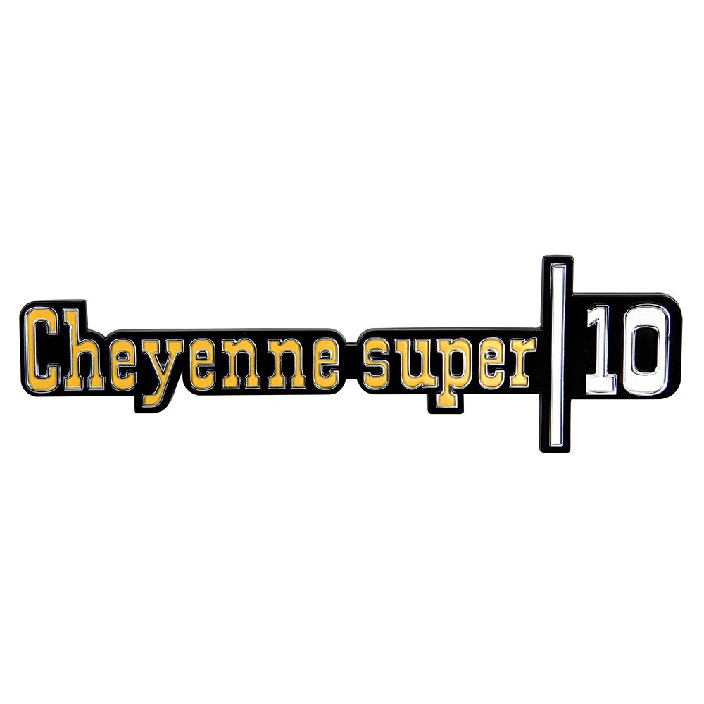 Par de Emblemas Traseros “Cheyenne Super 10” — Chevrolet C10 (1973-1976)