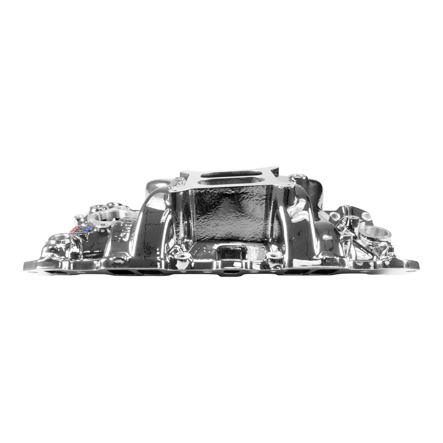 Múltiple de admisión Chrome Plasma Edelbrock Performer RPM para Chevrolet V8 de 262 a 400 pulgadas cúbicas de0 1955 a 1986,
