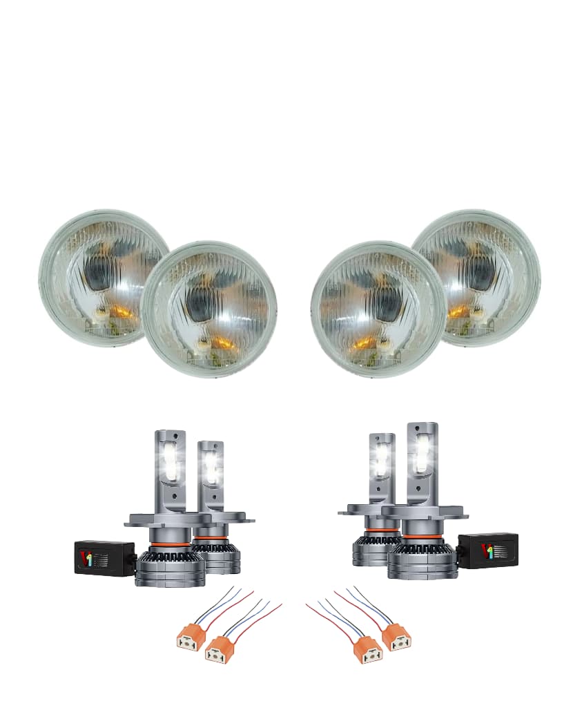 Faros Ford Pick Up 58 - 60 + Focos Led Y Arneses
