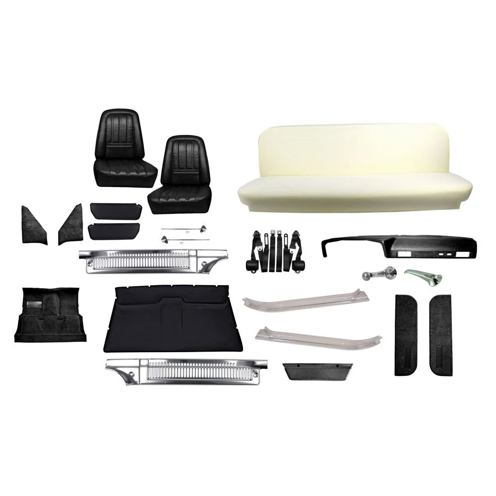 Kit de Interior para Chevrolet C10 (1977-1980) con Palanca de Cambios en la Columna y Asiento Tipo Banca