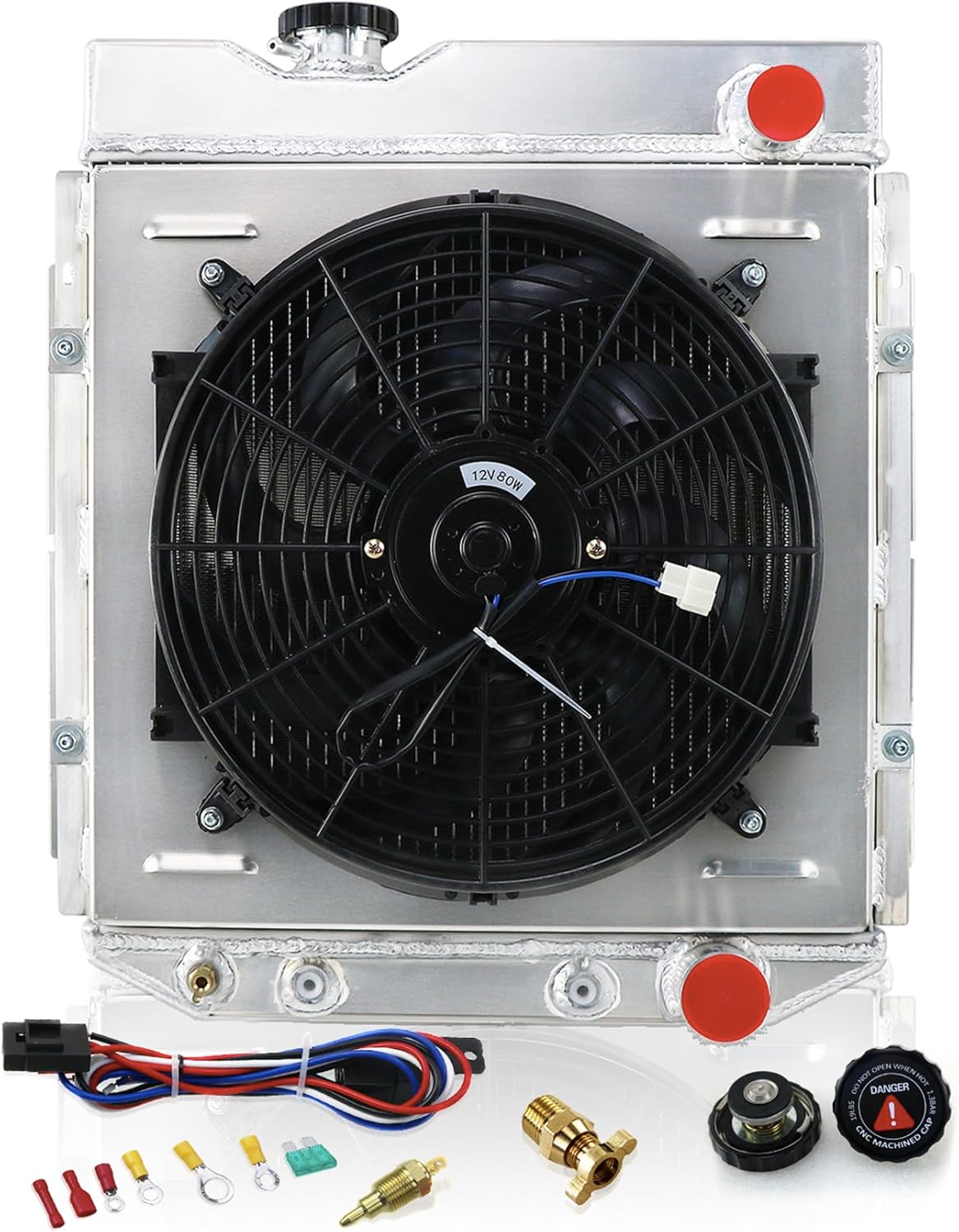 Radiador de 3 Filas con Tolva, Ventilador de 14” y Kit de Termostato – Ford Mustang 1964-1966 / Shelby GT-350