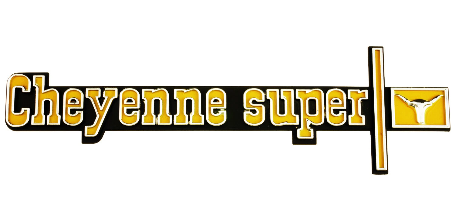 Emblema de tablero “Cheyenne Super” para Chevrolet C10 1973–1974