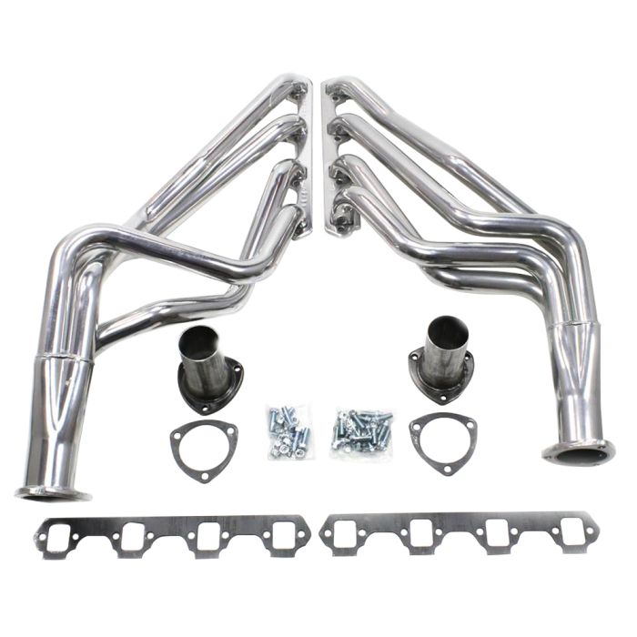 Headers Long Tube Headers de acero inoxidable con recubrimiento cerámico plateado para Mustang 1965 - 1973