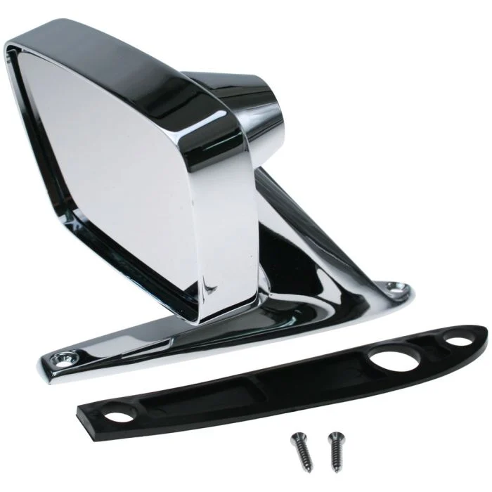 Par de Espejos Laterales Scott Drake Cromados (Conductor Remote + Pasajero Manual) para Mustang 1967-1968