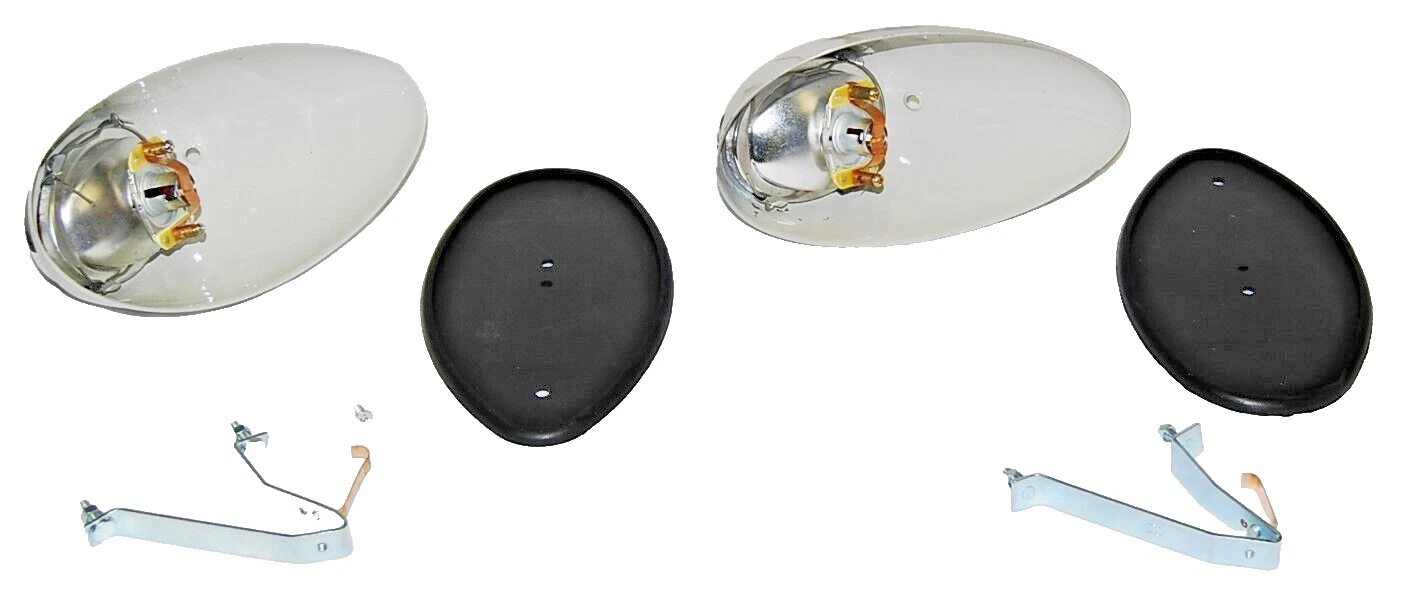 Juego de Calaveras Completas Tipo "Snowflake" + Viceras de Zinc fundido para Volkswagen Sedán Clásico (56-61) - Set (Izquierdo y Derecho)