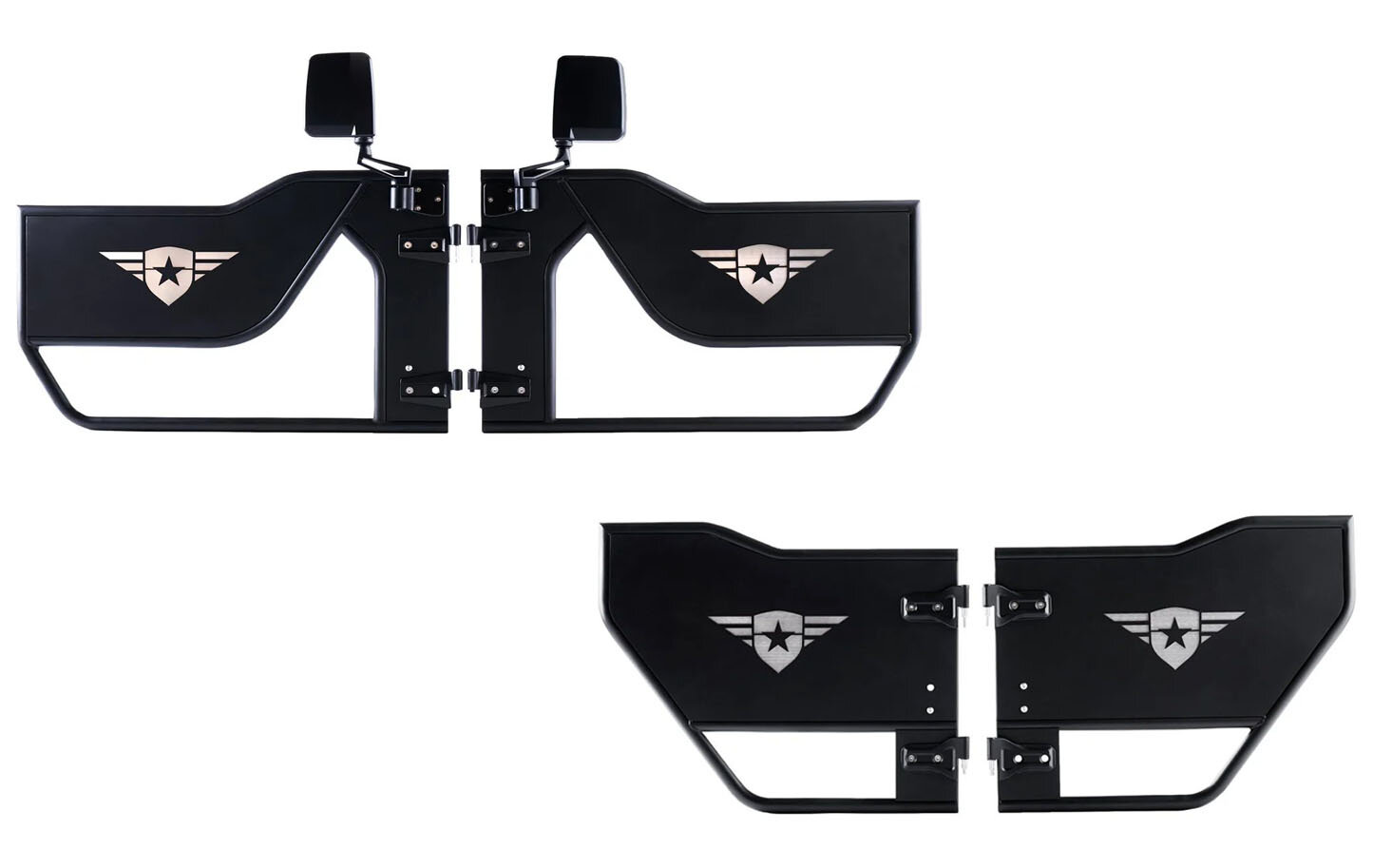 Puertas Tubulares Mission Combat Off Road para Jeep Wrangler JK Unlimited (4 Puertas) - Incluye Espejos Legales Integrados