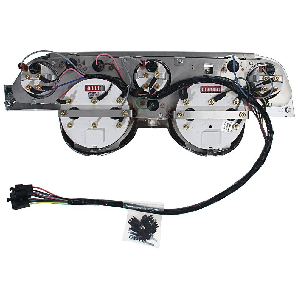 Juego de 5 Medidores con Bisel de Aluminio Cepillado Scott Drake para Mustang 1967-1968