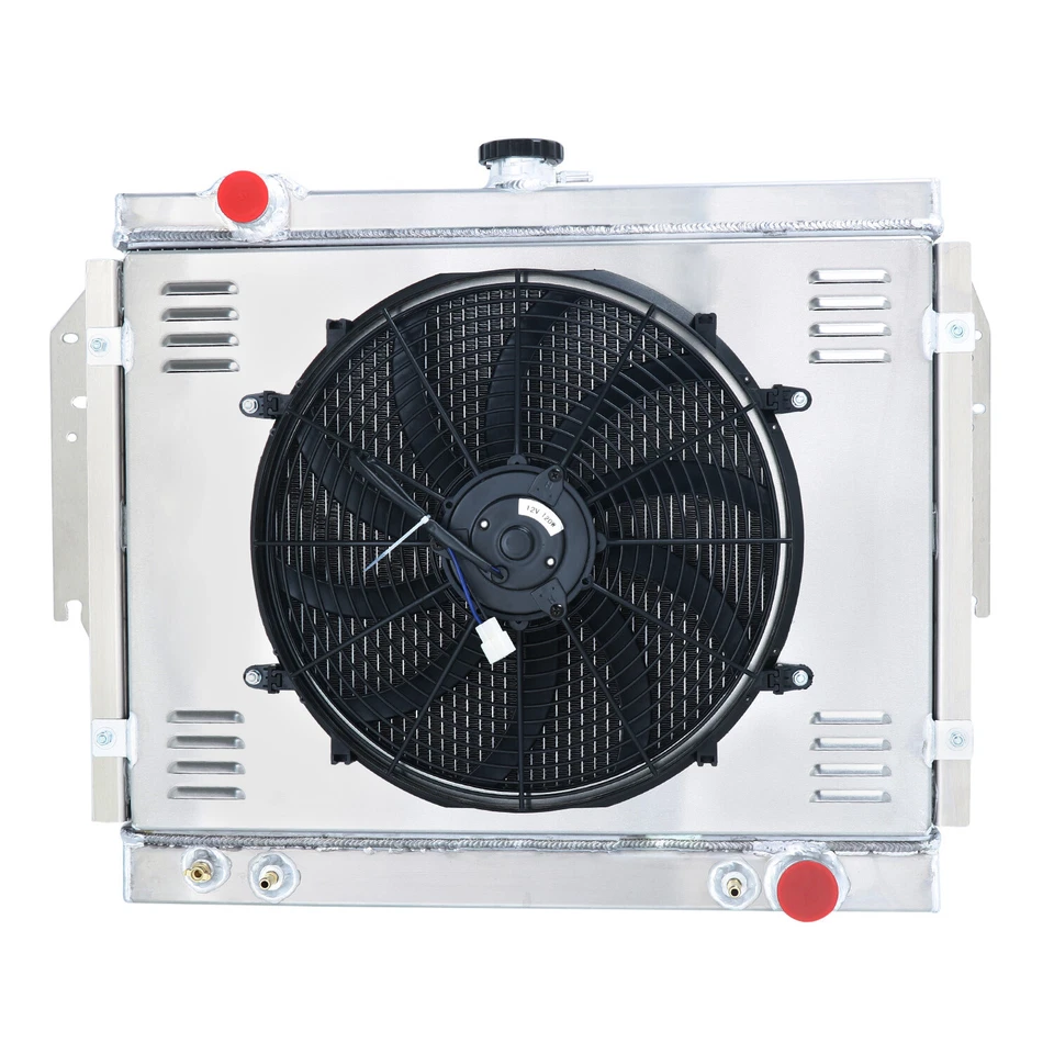 Radiador de 4 Filas de Aluminio AA5052 con Electroventilador de 120W para Dodge Pickups y Ramcharger (1979-1993)