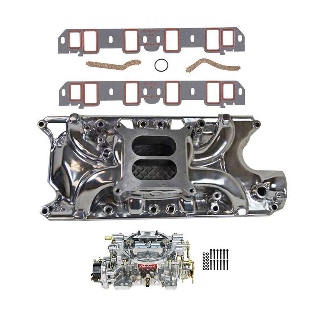 Múltiple de Admisión y Kit de Carburador Edelbrock 600CFM Pulido para Motores Ford 289 y 302 (1965-1985)