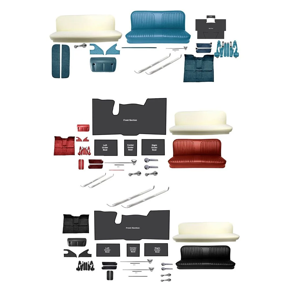 Kit Interior para Chevrolet C10 1967-1971 con Palanca de Cambios en el Piso y Asiento de Banca