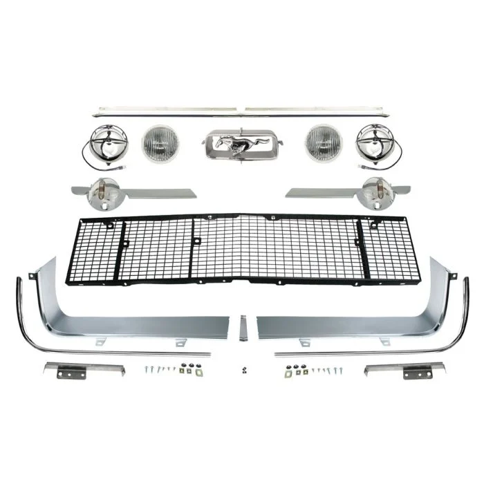 Kit de Parrilla y Molduras con Luces de Niebla para Mustang 1967