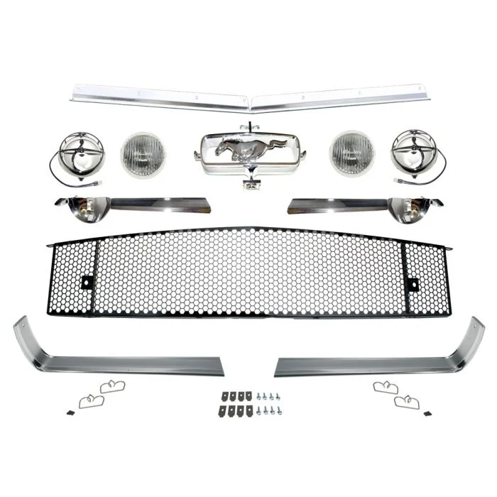 Kit de Parrilla y Molduras con Luces de niebla para Mustang 1964-1965