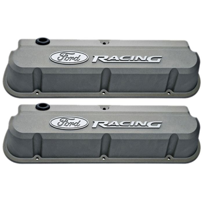 Par de Tapas de Válvulas Ford Performance Slant Edge Tall – Logo Ford Racing en Relieve (289 / 302 / 351W)