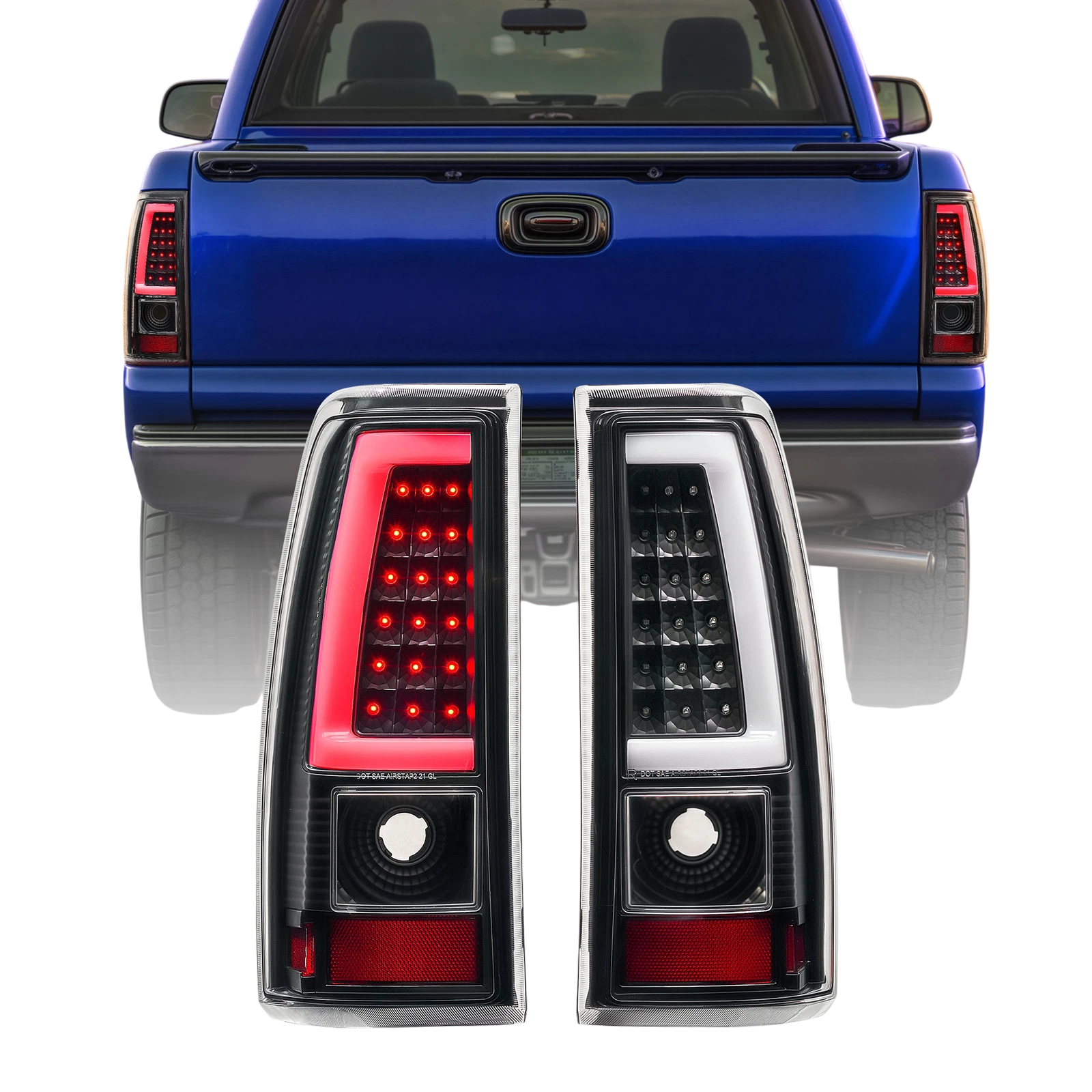 Juego de luces traseras LED para Chevrolet Silverado y GMC Sierra 2003–2006 (Fleetside)