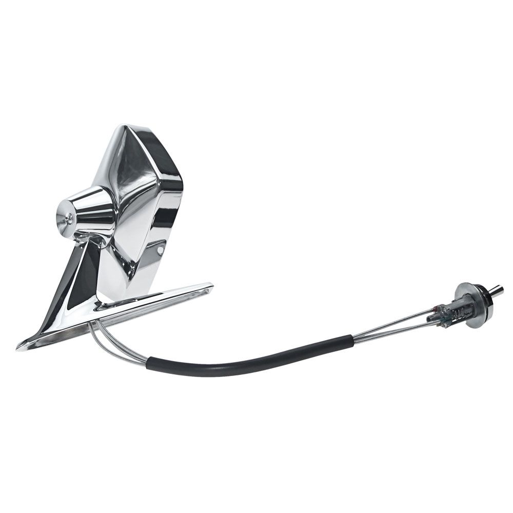 Par de Espejos Laterales Scott Drake Cromados (Conductor Remote + Pasajero Manual) para Mustang 1967-1968