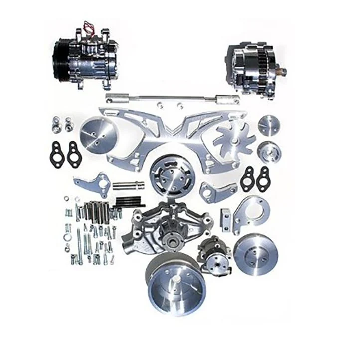 Kit Serpentine Cromado con Alternador, Compresor de A/A y Dirección Hidráulica Chevrolet Bloque Pequeño 60-87