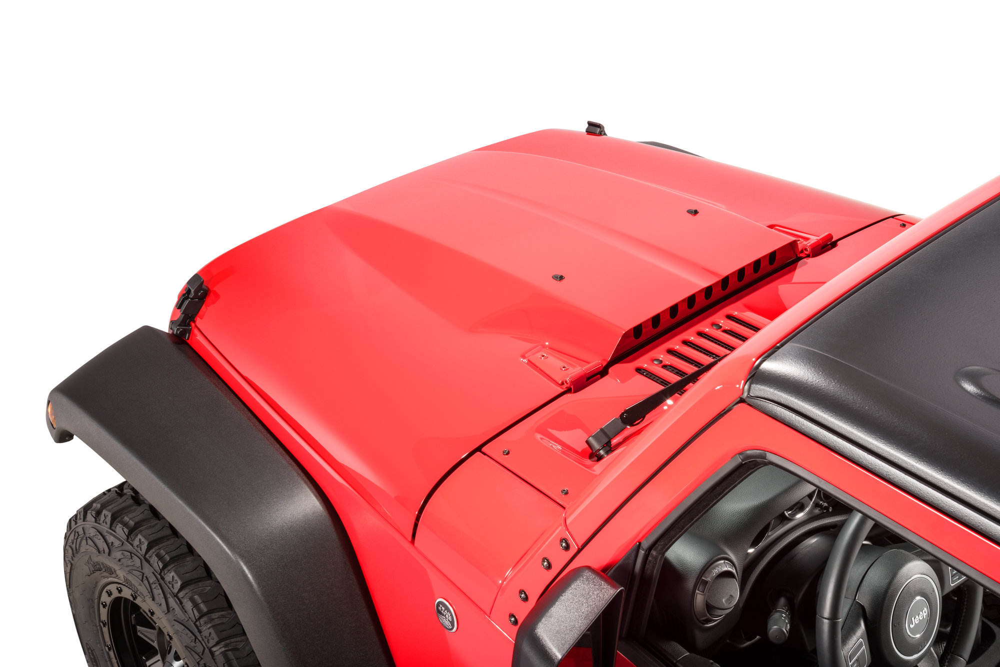 Cofre de Acero Cowl Induction (Key Parts 0487-035) para Jeep Wrangler JK (2007-2018)