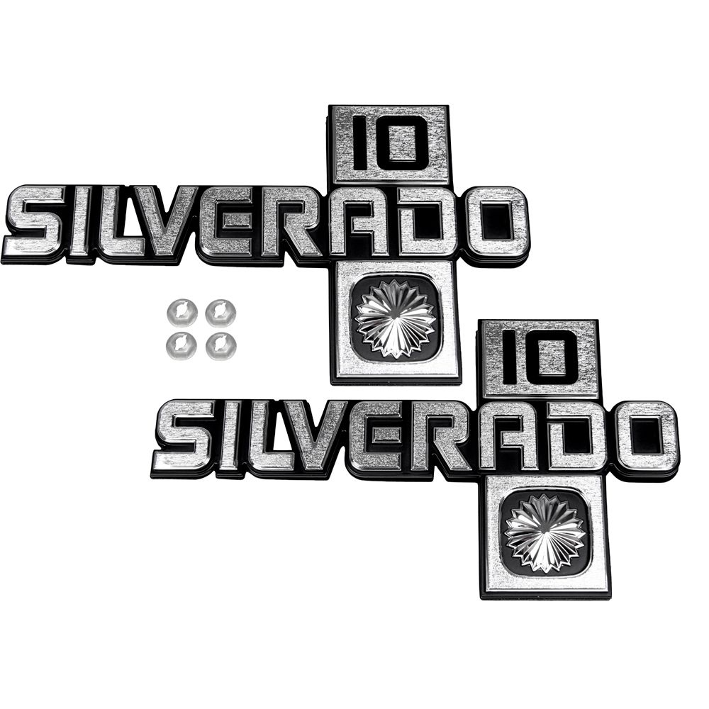 Par de Emblemas “Silverado 10” para Salpicaderas de Chevrolet C10 (1981-1987)