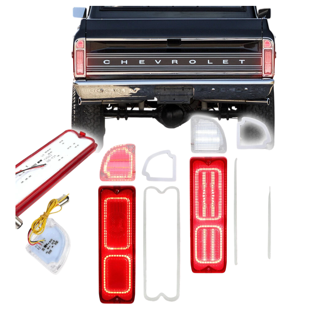 Juego de Luces Traseras LED con Luz de Reversa – Chevy y GMC Pickups 1967-1972