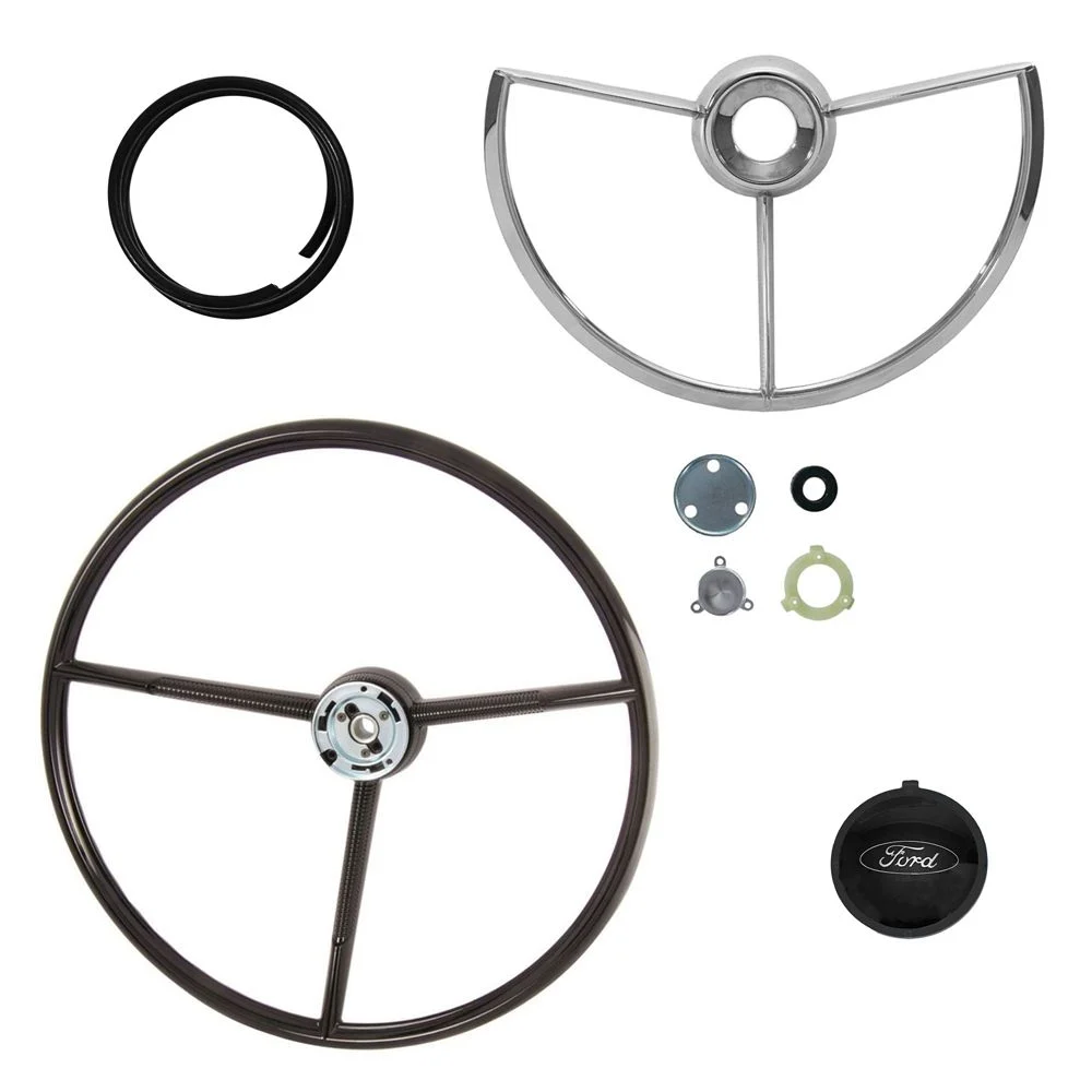 Volante Estilo OEM (Negro con Cromo) para Ford F-100 (1961-1967) - Reemplazo Directo